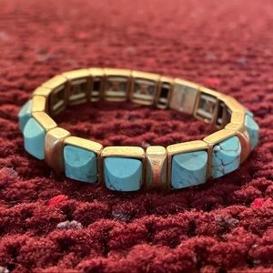 Stella and Dot Sawyer Stone Stretch Bracelet - Turquoise